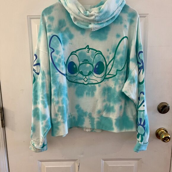 Disney Parks Plus-Size Stitch Hello Universe Tie-Dye Hoodie 2x - Picture 5 of 11